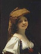 Jules Joseph Lefebvre La jeune rieuse oil painting on canvas